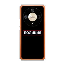 Силиконовый чехол "Police logo" на Honor X9B / Хонор X9B красный, черный, белый