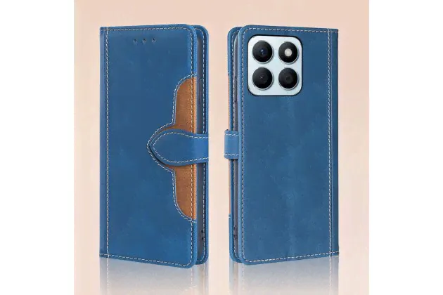 Чехол-книжка MyPads для Honor X8b/X8b, синий+светло-коричневый-0