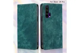 Кожаный чехол-книжка MyPads для Honor 20 Pro (зеленый)