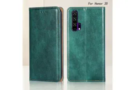 Чехол-книжка MyPads для Honor 20, противоударный, зеленый